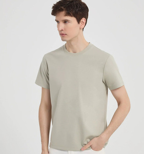 T-shirts pour hommes personnalisés à impression douce et rafraîchissante, coupe classique, haute qualité, 220 GSM, en coton mercerisé uni et lyocell - Product Image 2