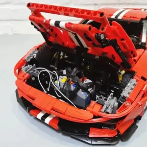 Bộ đồ chơi lắp ráp mô hình xe hơi siêu tốc độ Ý đỏ Technic Electric Master C61042 Cada, tỷ lệ 1:8, mô hình Ferri GTE 488, lắp ráp tự do - Product Image 6