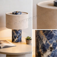 Moderne Wiederaufladbare Kabellose Tischlampe Blaue Dekorative Steinoptik Tragbare LED-Nachttischlampe für Hotel Schlafzimmer Wohnzimmer