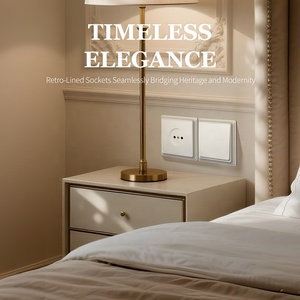 Interruptor de luz de pared de diseño de lujo estándar de la UE 90*90 1 <span class=keywords><strong>Gang</strong></span> 1 <span class=keywords><strong>Way</strong></span> 2 <span class=keywords><strong>Way</strong></span> <span class=keywords><strong>3</strong></span> <span class=keywords><strong>Way</strong></span> Reinicio Timbre Interruptor de botón eléctrico - Product Image 3