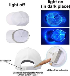 Gorro de Béisbol LED de Fibra Óptica Unisex Ruconla de PVC de 6 Paneles, Venta Caliente 2026, con 7 Colores y Carga USB para Fiestas y Eventos - Product Image 6