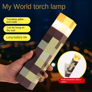 My World Pixel Torch Toy Glow Game Night Surrounding Wall Hanging Decoration Plastic Atmosphere Torch para derivados de animación - Product Image 2