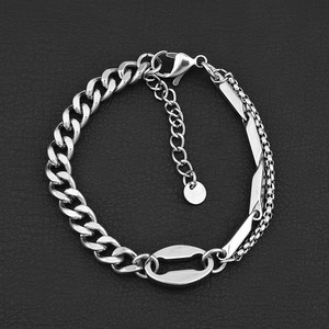 Hot Selling Light Luxury Niche Design Sliver Plated Thick <b>Chain</b> Bracelet <b>Titanium</b> Steel Unisex's Bracelets Wholesale Jewelry - Product Image 3