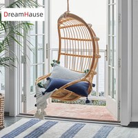 Fauteuil suspendu en rotin de bois de haute qualité Dreamhause pour balcon, patio, salon, hôtel, intérieur, fauteuil de détente, fauteuil œuf