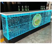 Comptoir de bar moderne en acrylique en forme de L avec éclairage LED RGB multifonctionnel pour hôtel, salon et usage commercial
