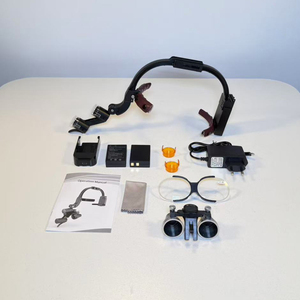 <span class=keywords><strong>Loupe</strong></span> binoculaire réglable 2,5X 3,5X avec couvercle anti-poussière, éclairage frontal dentaire LED, lampe d'examen, alimentation électrique - Product Image 5