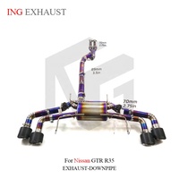 ING Échappement Cat-Back en Titane Violet Brûlé avec Valve, Tube en Y Avant 89mm pour Nissan GT-R R35, Ultra-Léger, Haute Performance, Vente en Gros