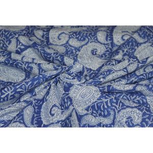 Tela de Algodón Estampada a Mano Azul Elegante 2026, Tela de Algodón Ligera al por Mayor, Tela para Confección de Vestidos con Estampado Floral Indio - Product Image 6