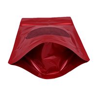 Herbruikbare, vochtbestendige, staande zak met venster voor koffiebonen en gedroogd fruit, van kunststof, aluminiumfolie en PE met ritssluiting.