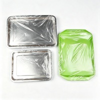 Housse de protection jetable en plastique transparent, élastique, imperméable et anti-poussière pour plateaux de service alimentaire, plusieurs tailles disponibles