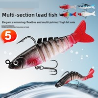 Leurre souple bionique multi-articulé en PVC, enveloppé de plomb, à queue coupée en queue de poisson, avec hameçons, pour la pêche au bar et à la truite en lac, 9cm 17g