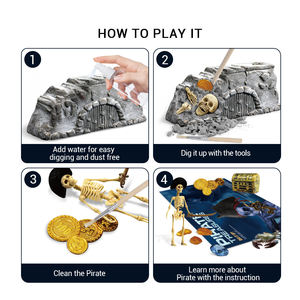 Jeu et apprentissage STEM éducation CPC jeu de pelles jouets Pirate trésors Kit de creuser - Product Image 2