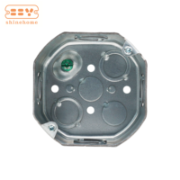 Boîtier de plafonnier octogonal galvanisé de 4 pouces (2-1/8 po) pour ventilateur, boîte de jonction métallique compatible avec les conduites EMT pour les États-Unis, l'Amérique latine et le Moyen-Orient