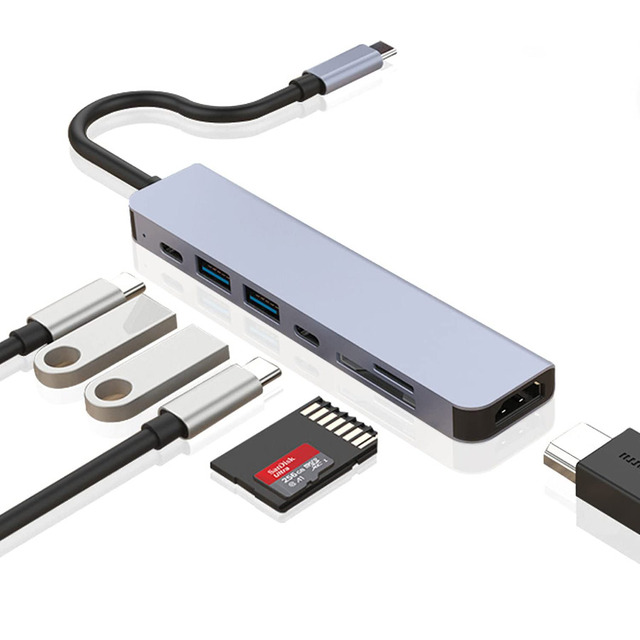 USB C HUB 4K 60Hz 30Hz Type C HD 2.0 RJ45 USB 3.0 PD 100W Adapter Macbook Air Pro iPad Pro M1 PC Accessories in Stock!