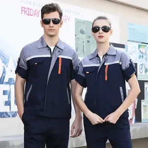 ZN-格安低MOQ夏用作業服シャツとパンツ配達員服ユニセックスタクシー運転手ユニフォーム - Product Image 2