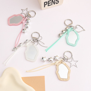 Portachiavi Creativo Colorato con Specchio Irregolare, Charm in Acrilico Pastello con Stella per Accessori Decorativi - Product Image 2