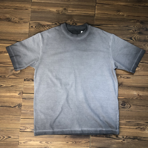 เสื้อยืดผู้ชายผ้าฝ้ายโอเวอร์ไซส์ทรงหลวมแขนสั้นสไตล์วินเทจผ้า100% ซักโลโก้ได้ตามต้องการ - Product Image 1