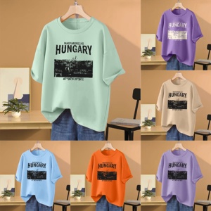 <span class=keywords><strong>T</strong></span>-<span class=keywords><strong>shirt</strong></span> d'é<span class=keywords><strong>t</strong></span>é 100 % coton à manches courtes pour femme avec magnifique imprimé nœud et strass 3D, taille XXS, respirant, coupe ample, avec logo - Product Image 6
