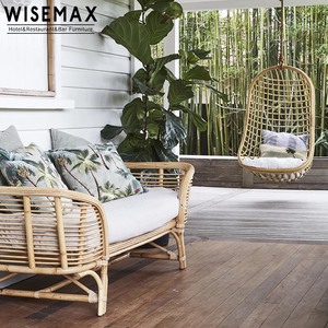 MUEBLES WISEMAX Muebles para el hogar de estilo moderno, conjunto de sofá de jardín tejido de 3 asientos, sofá <span class=keywords><strong>reclinable</strong></span> seccional con respaldo de ratán natural - Product Image 5