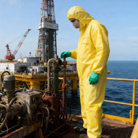 Combinaison de protection jetable jaune certifiée CE de type 3 pour les risques biologiques et chimiques, fournie par l'usine