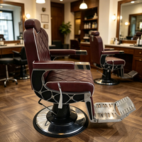 Fauteuil de barbier hydraulique inclinable pour hommes, chaise de salon réglable pour barbier, fauteuil robuste pour le rasage et les soins du visage