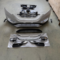Nouveau Pare-chocs Avant Complet d'Origine avec Boucle Intacte, Incluant les Couvre-Pare-chocs Supérieurs et Inférieurs, Grille et Kits d'Éclairage pour Honda CRV 2015 2016