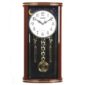DILING can add music table clock wall clock dual-purpose rectangular classic style silent grandfather pendulum wall clock