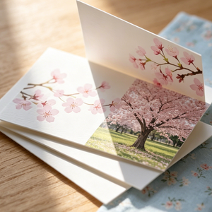 โปสการ์ดพิมพ์ลายทิวทัศน์ตามฤดูกาลแบบสองด้านพร้อมโลโก้ตามสั่งสี - Product Image 6