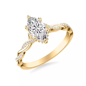 แหวนหมั้นเพชรทรงมาร์คีส์ 14K ทองคำ ประดับเพชรเลี้ยงในห้องปฏิบัติการ พร้อมใบรับรอง IGI ดีไซน์เกลียวแบบอินฟินิตี้ ฝังเพชรด้านข้าง สำหรับผู้หญิง - Product Image 2