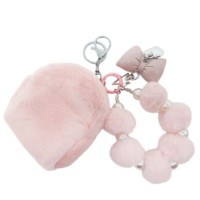 Sacs Pom Pom en Gros, Mini Porte-Monnaie Porte-Cartes, Porte-clés de Luxe en Fourrure Populaire, Petit Portefeuille avec Pendentif, Sac à Main en Peluche pour Femmes et Filles