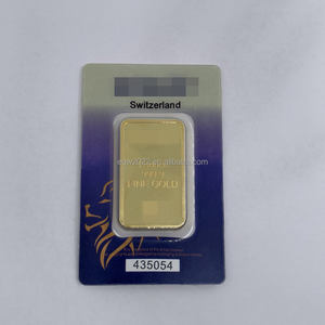 Barra de Metal de Alta Calidad, 1 onza, Suiza, Regalo de la Suerte, Barra de Oro Falsa de 1 Onza, Lingote con Embalaje Sellado, Número Diferente - Product Image 3