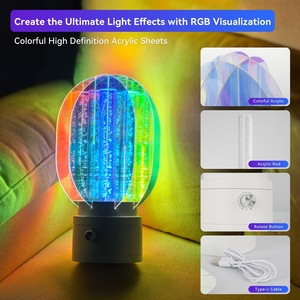 Lámpara Nocturna <span class=keywords><strong>Aurora</strong></span> RGB Regulable, Luz de Noche Recargable de 1800 mAh, Proyector de Atmósfera con Ondas de Agua de Cristal para Ayudar a Dormir - Product Image 4