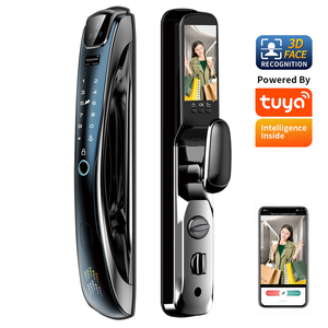 Precio de fábrica Calidad Premium Reconocimiento facial 3D Huella digital biométrica TUYA WIFI Cerradura de puerta inteligente Cerradura digital para exteriores - Product Image 1