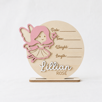 Panneau personnalisé en bois pour annonce de naissance de bébé, plaque nominative personnalisée pour nouveau-né, souvenir de chambre de bébé, décoration de chambre, cadeau