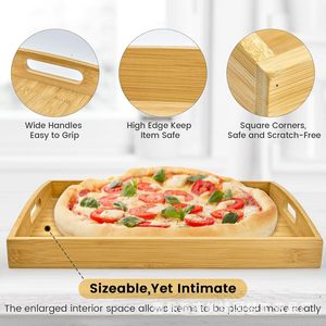 Bamboo dinner plate, <b>tea</b> <b>tray</b>, wooden bread and pastry plate, breakfast plate, fruit and vegetable plate for home and - Product Image 1