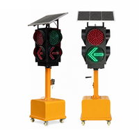 Feu de signalisation solaire mobile OEM ODM 300 mm, deux lumières, trois couleurs, pour la sécurité des piétons scolaires