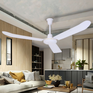 Ventilateur de plafond intérieur en métal blanc de 56 pouces, 3 pales courbes, moteur AC en cuivre, refroidissement mécanique de l'air, pliable, utilisation extérieure, ventilateur domestique C - Product Image 5