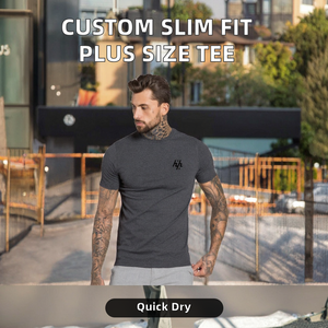 Camiseta Casual de Jersey Estampada, Color Gris Jaspeado, 95% Algodón, 5% Elastano, Personalizada, Económica, Talla Grande, Corte Ajustado para Hombre - Product Image 2