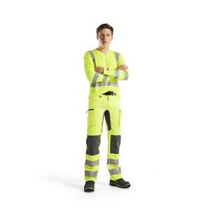 BLAKLADER - 158518113396D88 Pantalon haute visibilité avec stretch Jaune/Gris moyen-EAN 7330509702901 HI-VIS WORKWEAR - Product Image 3