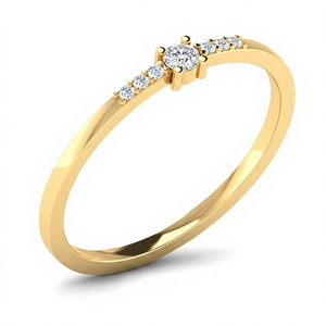 Handmade Custom Design 925 <b>Silver</b> Classic Minimalist Engagement <b>Ring</b> Round Zircon <b>Stacking</b> Promise <b>Ring</b> for Party - Product Image 1