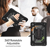 Vente en gros B2B, robuste, résistant aux chutes, 360 degrés, noir °   Étui de tablette portable rotatif avec sangle de transport pour Samsung Galaxy Tab A9+/A11+ 11 pouces