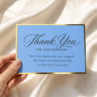 Carte de remerciement personnalisée de luxe noire avec insert argenté en relief pour entreprises, carte de note de satisfaction client pour colis de boutique en ligne