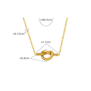 Noeud Amour Pendentif Collier pour Femmes En Acier Inoxydable Cain Collier Haute Qualité 18K Plaqué Or Bijoux Étanche - Product Image 6