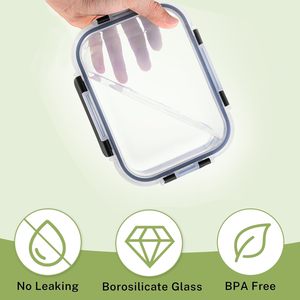 Nouveauté 2025 : Contenants alimentaires en verre à compartiments, design optimal, couvercles en PP + silicone, compatibles micro-ondes, écologiques, pour la préparation des repas - Product Image 5