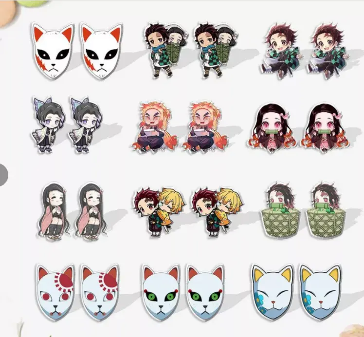 2022 nuovo orecchino a bottone Anime Shikamaru Lee Kiba orecchini acrilici simpatici gioielli in resina epossidica regali fan