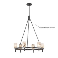 Lustre moderne de luxe en cuivre massif et albâtre espagnol, directement de l'usine, avec éclairage LED et garantie de 3 ans, idéal pour salon et salle de thé.