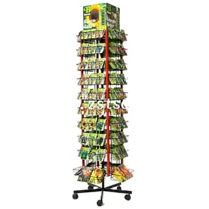 floor standing metal seed wire display rack stand shelf for seed garden store