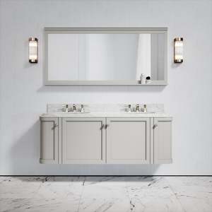 Prima Modern Solid <strong>Wood</strong> Mirrored Bathroom <strong>Vanity</strong> <strong>Unit</strong> High-gloss Lacquer Finish Wall Hung Floor Standing Options Villa - Product Image 1