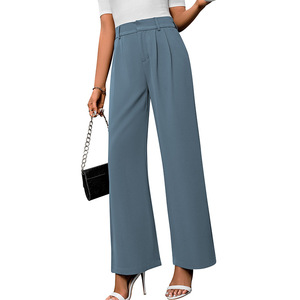 Pantalones de Pierna Ancha de Cintura Alta para Mujer, Elegantes y Holgados, Estilo Casual para Otoño - Product Image 5