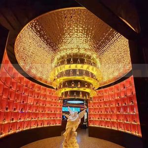 LL277 201 04 316 Láminas Decorativas de Acero Inoxidable con Efecto Agua y Martillado, Acabado PVD Dorado Espejo, para Techo - Product Image 6